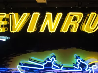  New Evinrude Porcelain Neon Sign 60"W x 30"H