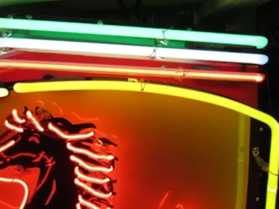 New Ferrari Porcelain Neon Sign 35"W x 48"H