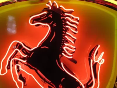 New Ferrari Porcelain Neon Sign 35"W x 48"H