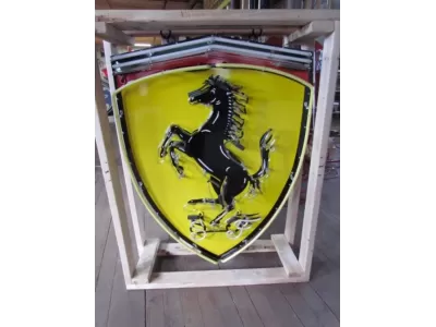 New Ferrari Porcelain Neon Sign 35"W x 48"H