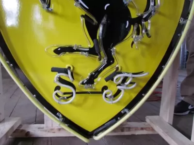 New Ferrari Porcelain Neon Sign 35"W x 48"H