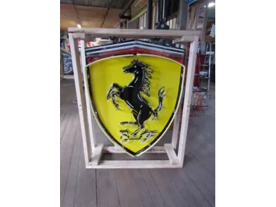 New Ferrari Porcelain Neon Sign 35"W x 48"H