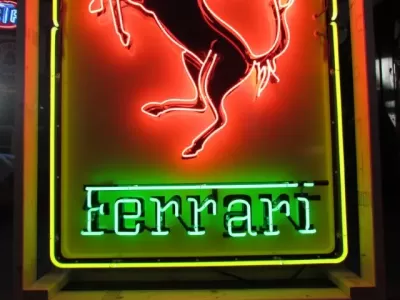 New Ferrari Porcelain Neon Sign 36"W x 72"H
