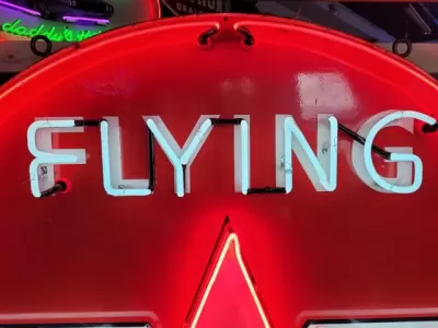 New Flying A Service Porcelain Neon Sign 60 IN Diameter