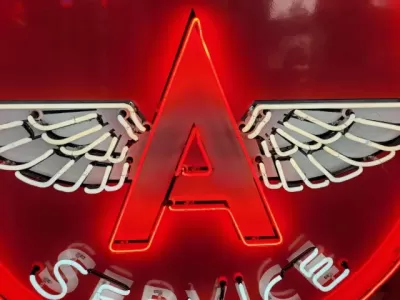 New Flying A Service Porcelain Neon Sign 60 IN Diameter