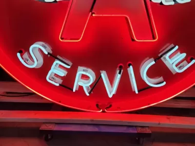 New Flying A Service Porcelain Neon Sign 60 IN Diameter