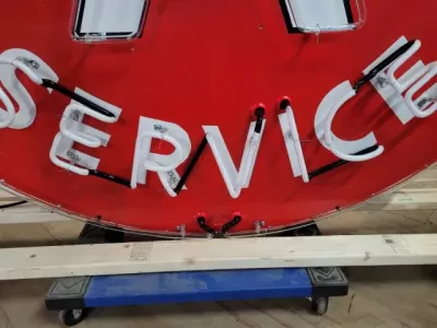 New Flying A Service Porcelain Neon Sign 60 IN Diameter