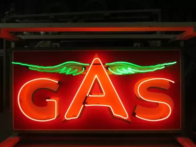 New Flying A GAS Porcelain Neon Sign - 59" x 29"