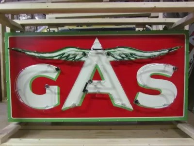 New Flying A GAS Porcelain Neon Sign - 59" x 29"