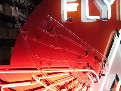 New Flying A Service Porcelain Neon Sign 72" W x 60" Diameter