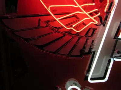 New Flying A Service Porcelain Neon Sign 72" W x 60" Diameter