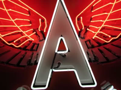 New Flying A Service Porcelain Neon Sign 72" W x 60" Diameter