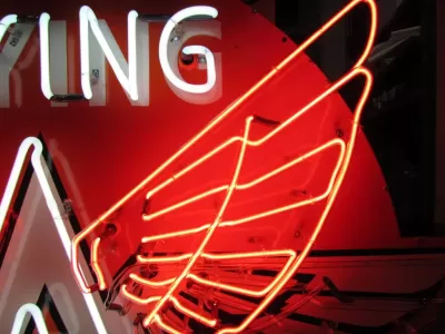 New Flying A Service Porcelain Neon Sign 72" W x 60" Diameter