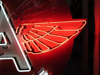 New Flying A Service Porcelain Neon Sign 72" W x 60" Diameter