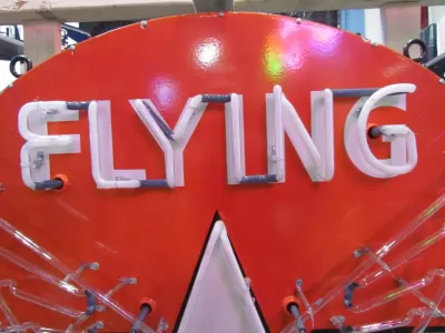 New Flying A Service Porcelain Neon Sign 72" W x 60" Diameter