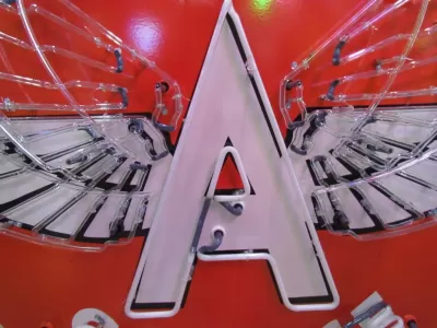 New Flying A Service Porcelain Neon Sign 72" W x 60" Diameter