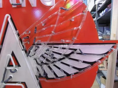 New Flying A Service Porcelain Neon Sign 72" W x 60" Diameter