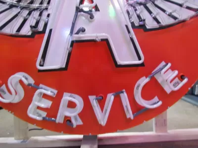 New Flying A Service Porcelain Neon Sign 72" W x 60" Diameter