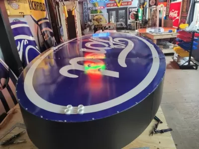 New Ford with Wings Double-Sided Porcelain Neon Sign 16 FT W x 6 FT H