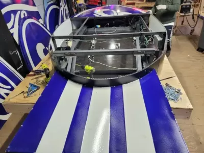 New Ford with Wings Double-Sided Porcelain Neon Sign 16 FT W x 6 FT H