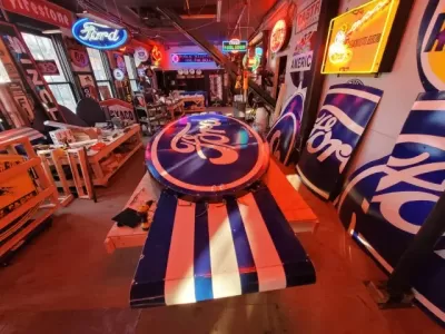 New Ford with Wings Double-Sided Porcelain Neon Sign 16 FT W x 6 FT H