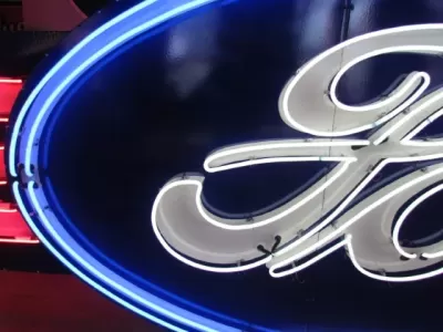 New Ford with Wings Double-Sided Porcelain Neon Sign 16 FT W x 6 FT H