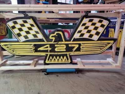 New Ford 427 Logo Porcelain Neon Sign - 8 FT W x 40 IN H