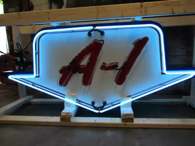 New Ford A-1 Animated Arrow Double-Sided Porcelain Neon Sign 6 FT W x 30"H