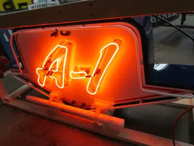 New Ford A-1 Animated Arrow Double-Sided Porcelain Neon Sign 6 FT W x 30"H