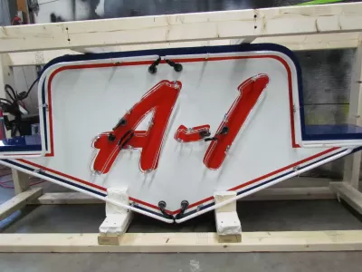 New Ford A-1 Animated Arrow Double-Sided Porcelain Neon Sign 6 FT W x 30"H