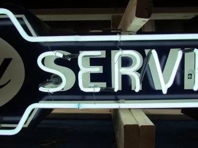 New Ford Service Arrow Double-Sided Porcelain Neon - 72"W x 18"H