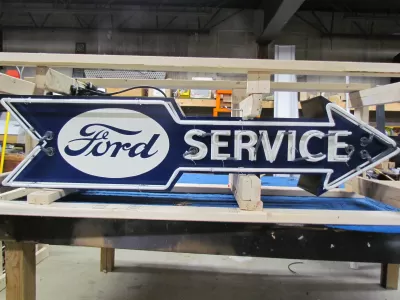 New Ford Service Arrow Double-Sided Porcelain Neon - 72"W x 18"H