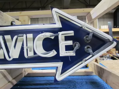 New Ford Service Arrow Double-Sided Porcelain Neon - 72"W x 18"H