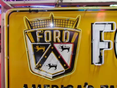 New Ford America's Favorite V8 Painted Billboard with Neon 8 FT W x 4 FT H