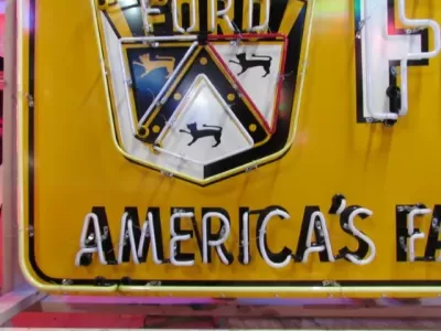 New Ford America's Favorite V8 Painted Billboard with Neon 8 FT W x 4 FT H