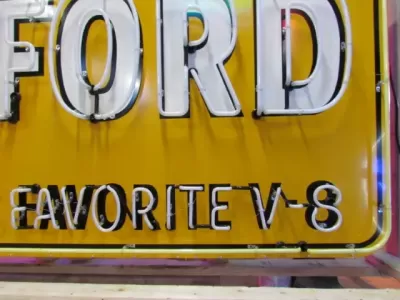 New Ford America's Favorite V8 Painted Billboard with Neon 8 FT W x 4 FT H