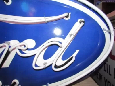 New Double-Sided Ford Oval Porcelain Neon Sign 48"W x 24"H