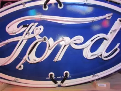 New Double-Sided Ford Oval Porcelain Neon Sign 48"W x 24"H