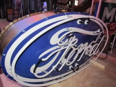New Double-Sided Ford Oval Porcelain Neon Sign 48"W x 24"H