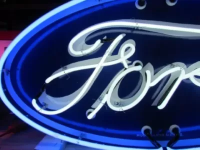 New Double-Sided Ford Oval Porcelain Neon Sign 48"W x 24"H