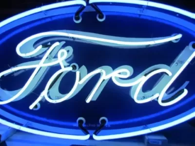New Double-Sided Ford Oval Porcelain Neon Sign 48"W x 24"H