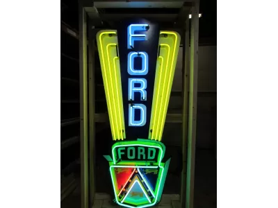 New Ford Jubilee Animated Porcelain Neon Sign 6 FT x 32" 