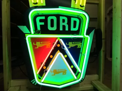 New Ford Jubilee Animated Porcelain Neon Sign 6 FT x 32" 