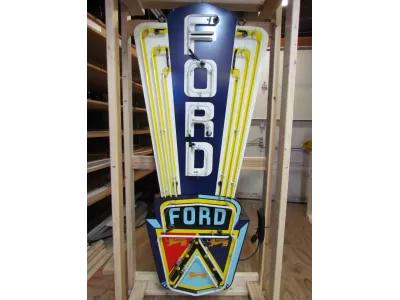 New Ford Jubilee Animated Porcelain Neon Sign 6 FT x 32" 