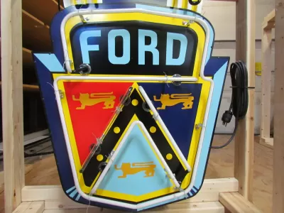 New Ford Jubilee Animated Porcelain Neon Sign 6 FT x 32" 
