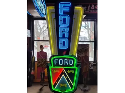 New Ford Jubilee Animated Porcelain Sign with neon 63 IN W  x 12 FT H 