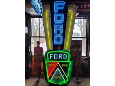 New Ford Jubilee Animated Porcelain Sign with neon 63 IN W  x 12 FT H 