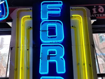 New Ford Jubilee Animated Porcelain Sign with neon 63 IN W  x 12 FT H 