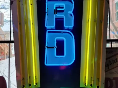 New Ford Jubilee Animated Porcelain Sign with neon 63 IN W  x 12 FT H 