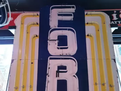 New Ford Jubilee Animated Porcelain Sign with neon 63 IN W  x 12 FT H 
